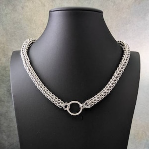Full Persian Weave Chainmaille Necklace with Focal