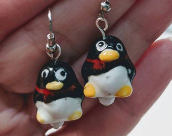 Penguin Ceramic Earrings