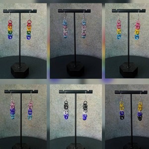Shaggy Loops Pride Flag Chainmaille Earrings