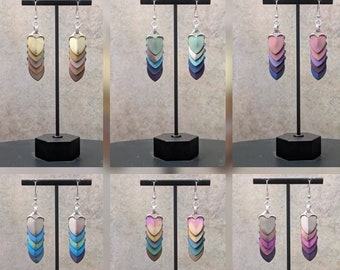 Dragon Scale Drape Earrings - Titanium Fade