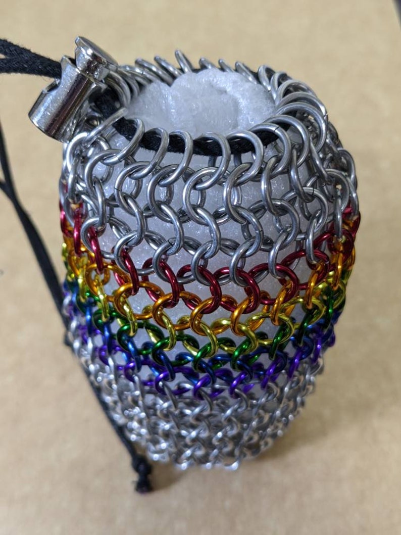 Dice Bag Pouch Chainmaille Aluminum