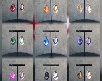 Layered Dragon Scale Earrings - Multiple Color Options Available!