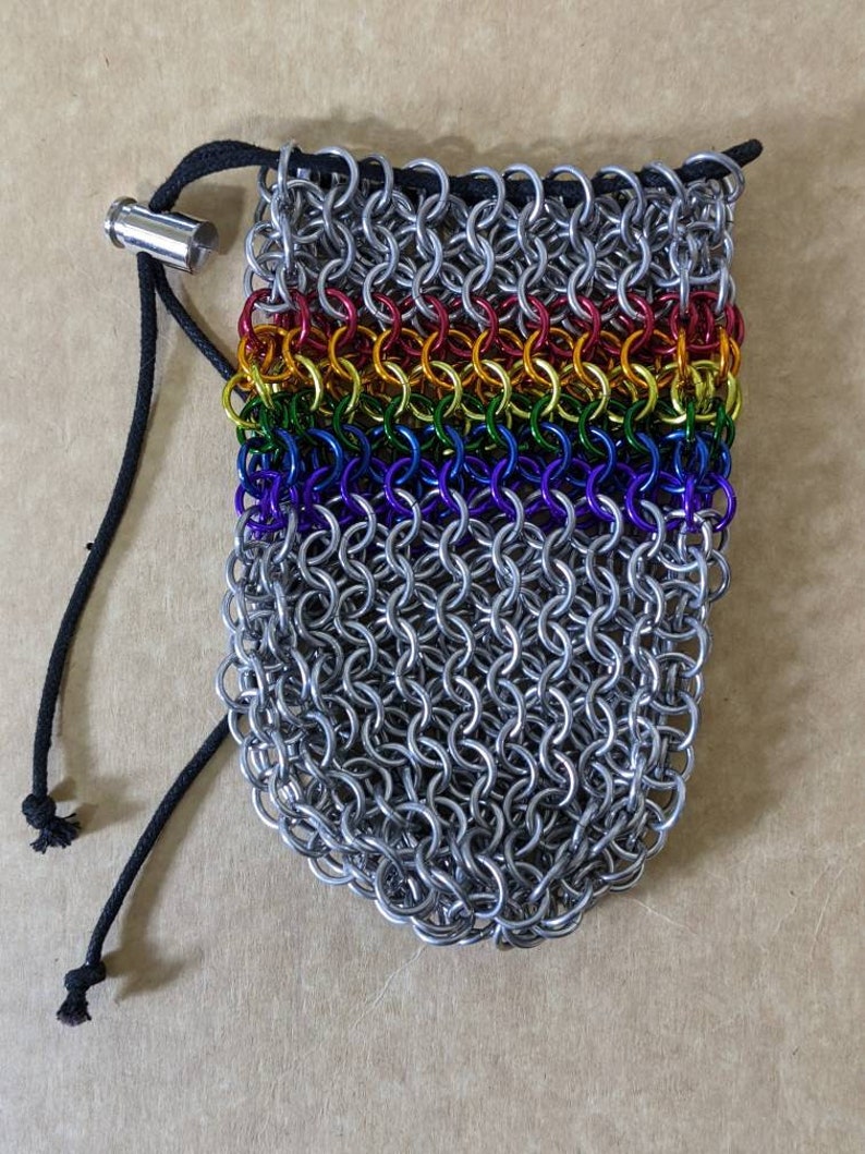 Dice Bag Pouch Chainmaille Aluminum