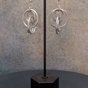 Illusion Loops Silver Chainmaille Earrings image 2