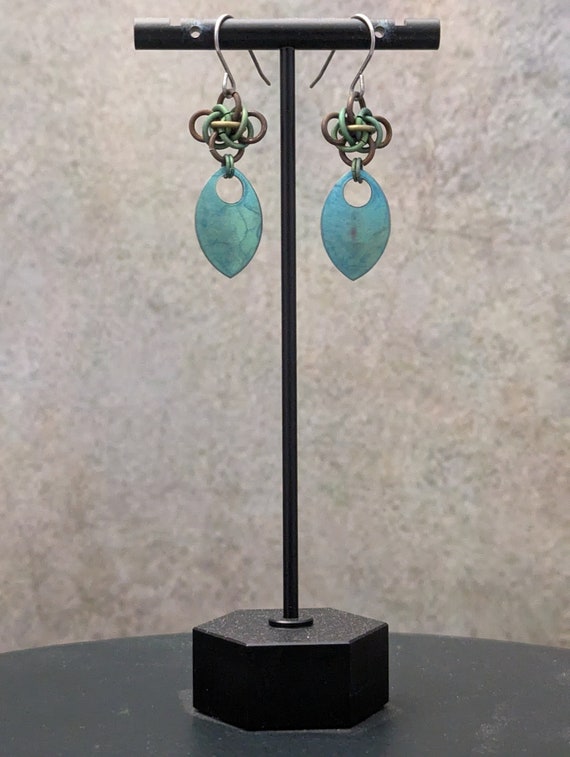 Titanium Scalemaille Persephone Chainmaille Earrings