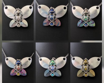 Butterfly Scale and Sphere Necklace