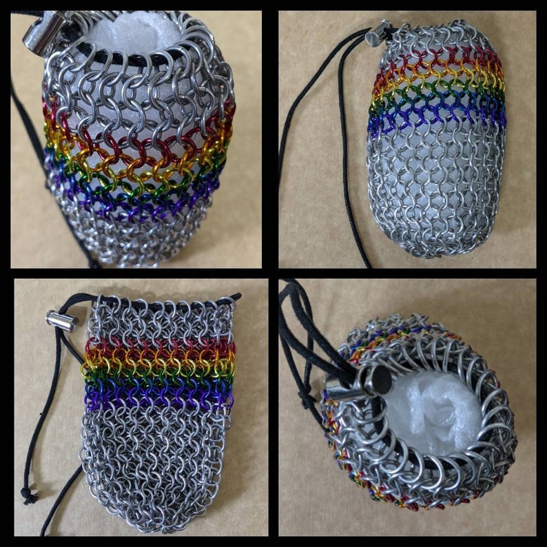 Dice Bag Pouch Chainmaille Aluminum