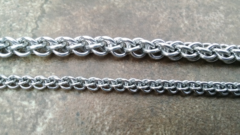 Weave Silver Chainmaille Anklet in JPL3 Jens Pind Linkage 3 Fine Gauge