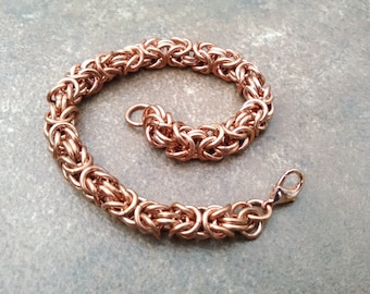 Byzantine Weave Copper Chainmaille Bracelet