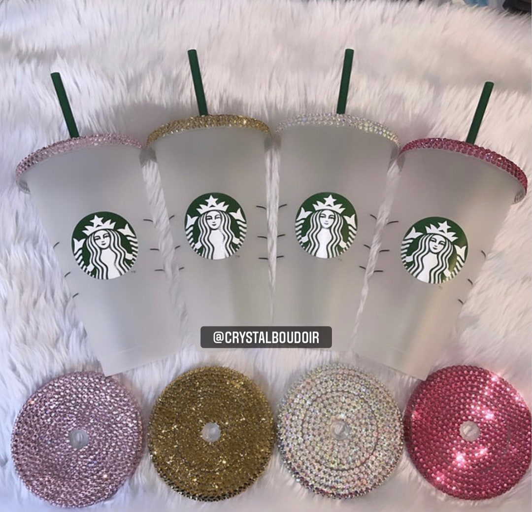 Crystal Bling Lid Starbucks Cold Cup and Straw Etsy