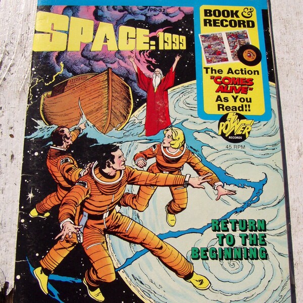 Vintage Full Color Comic und Rekord, Space 1999: Return to the Beginning, Science Fiction, Illustrated Novel, 1975 ATV Licensing