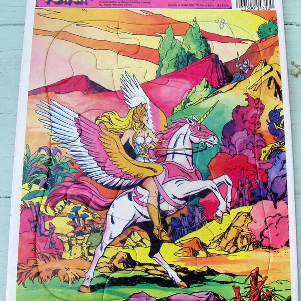Seltene She-Ra-Prinzessin der macht, he-man, Mattel 1985, Sammlerstück goldenen Rahmen Tablett Puzzle, 8 1/2 x 11 Zoll