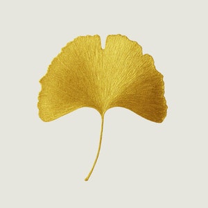 Ginkgo Leaf Artwork – Digital Download – Handmade Faux Gold Style