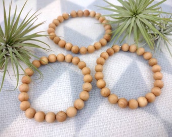 8mm Natural Cedar Wood Aromatherapy Diffuser Bracelets