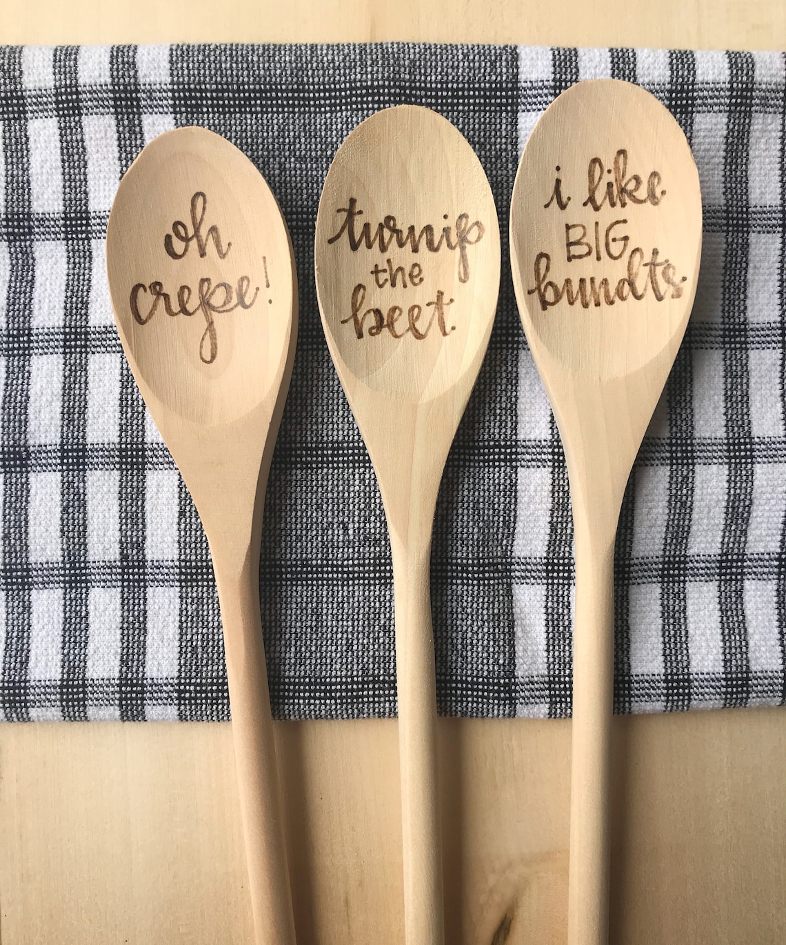 Single Wooden Spoon Woodburned Spoons Baking Puns Etsy Canada
