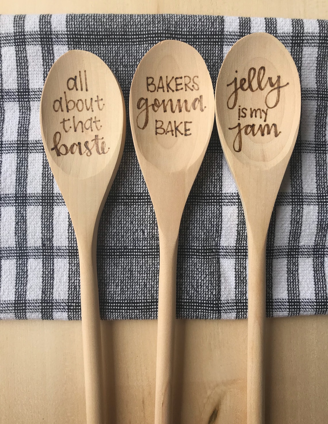 Single Wooden Spoon Woodburned Spoons Baking Puns Etsy Canada