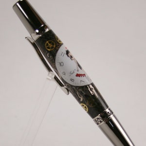 Hand Turned Pen: Elegant Beauty Sierra with Betty Boop Watch Parts image 4