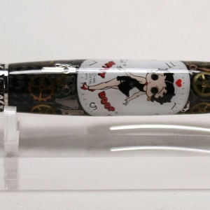 Hand Turned Pen: Elegant Beauty Sierra with Betty Boop Watch Parts image 5