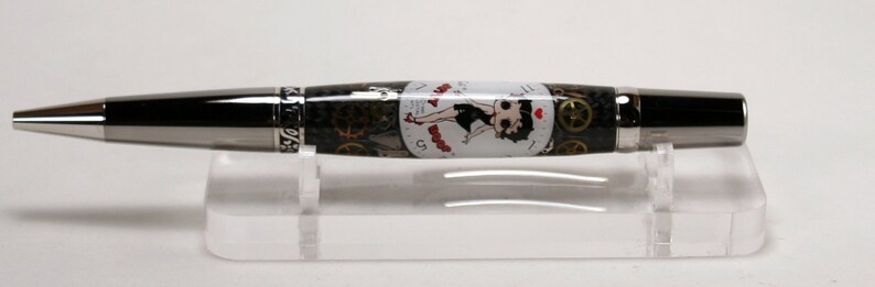 Hand Turned Pen: Elegant Beauty Sierra with Betty Boop Watch Parts image 5