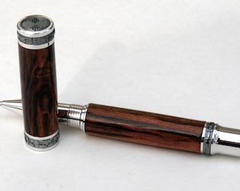 Hand Turned Pen:  Emperor with Tiger Myrtle