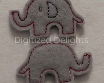 Elephant  ITH Feltie Embroidery In The Hoop Design Instant Download