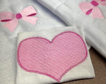Heart Sketch Embroidery Design Instant Digital Download