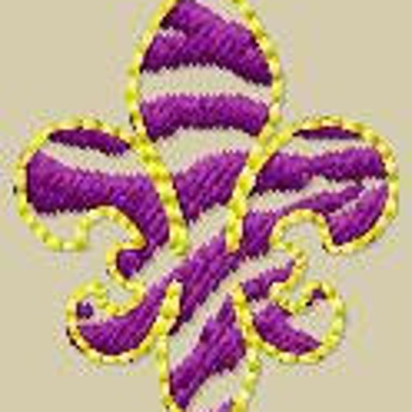 Striped Fleur De Lis  ITH Feltie Embroidery In The Hoop Design Instant Download