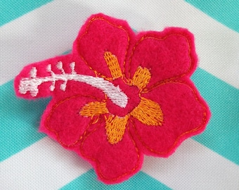 Tropische Hibiscus Bloem ITH Feltie Borduurwerk In The Hoop Design Instant Download