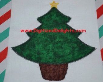 Vintage Christmas Tree Embroidery Appliqué Design Instant Download