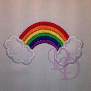 Rainbow Applique Embroidery Design In Three Hoops Sizes