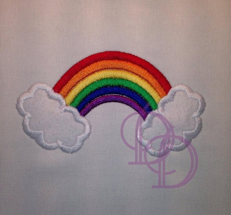 Rainbow Applique Embroidery Design in Three Hoops Sizes Etsy