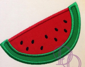 Watermelon Half Slice Applique Embroidery Design Instant Download ITH