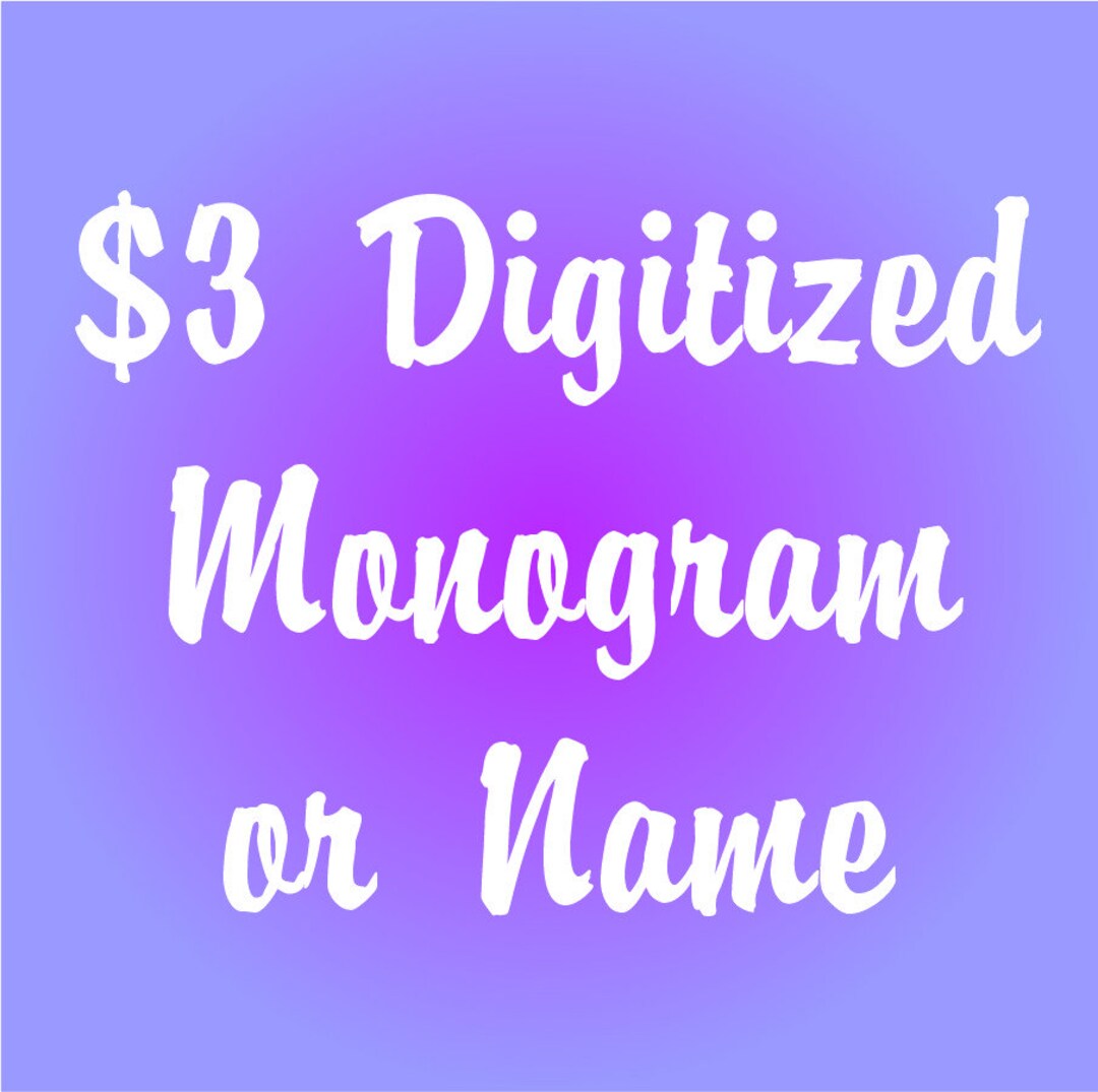 Embroidery Name Monogram Set Up Etsy