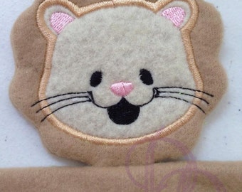 Lion  Animal Blanket ITH Embroidery Design with PDF Tutorial