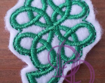 Keltische klaver Ierse St Patricks Day borduurwerk Feltie Hairbow Design DIY Instant Download
