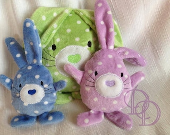 Easter Bunny Egg Embroidery Design Stuffie In The Hoop 3 Sizes