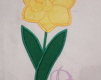 Applique Daffodil Flower Machine Embroidery Digital Design File Instant Download