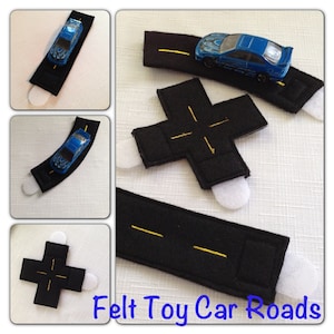 Felt In The Hoop Toy Car Roads 5x7 en Split Borduurwerk Design Instant Download
