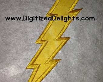 Lightning Bolt  Embroidery Applique Design for 3 sizes