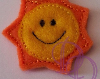Sun Sunshine borduurwerk Feltie Hairbow Design DIY Instant Download