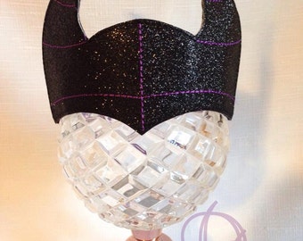 Black Horns Evil Villian Tiara Crown borduurontwerp in de hoepel direct downloaden