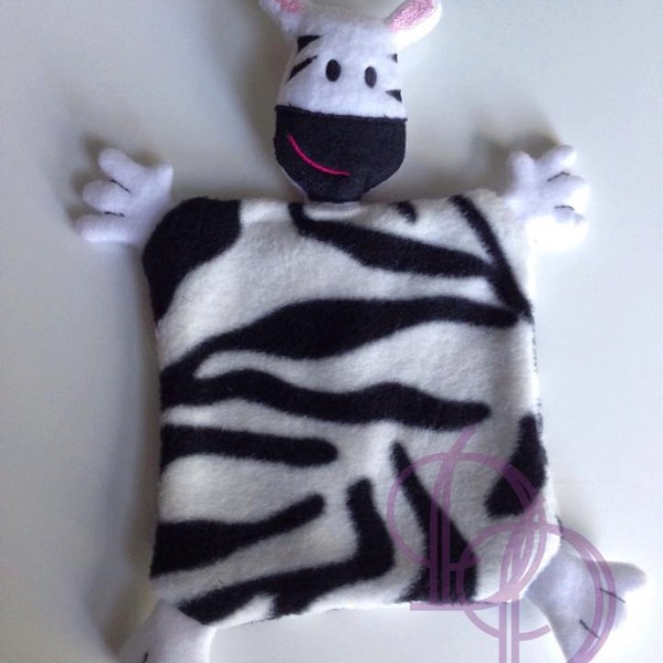Zebra Animal Blanket ITH Embroidery Design with PDF Tutorial