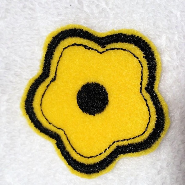 Feltie Flower Hair Clippie In The Hoop Embroidery Design Instant Download DIY