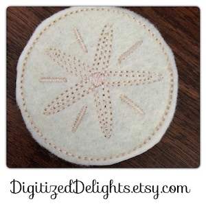 Sand Dollar Feltie Hairclip Embroidery Design Instant Download
