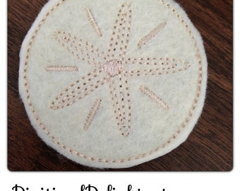 Sand Dollar Feltie Hairclip Embroidery Design Instant Download