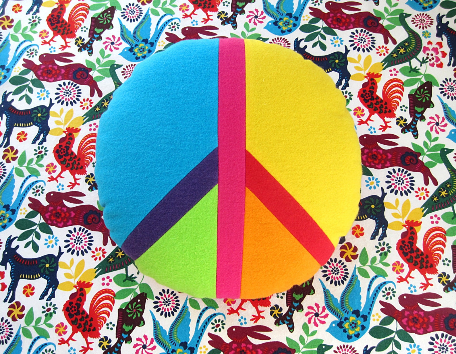 Peace Sign Pillow Pattern DIY Dorm Decor Flower Pillow Sewing Etsy