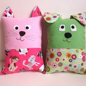 Dog & Cat Pillow Pattern Tutorial PDF Sewing Pattern with Pocket for Tooth Fairy Pillow, Small Pillow for Toddlers to Tweens