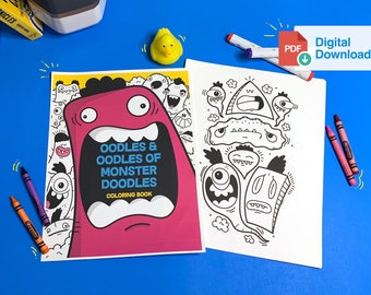 Oodles et Oodles de Monster Doodles Coloring Book - Téléchargement numérique imprimable