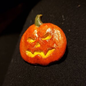 Handmade Jack-O-Lantern Pin image 3