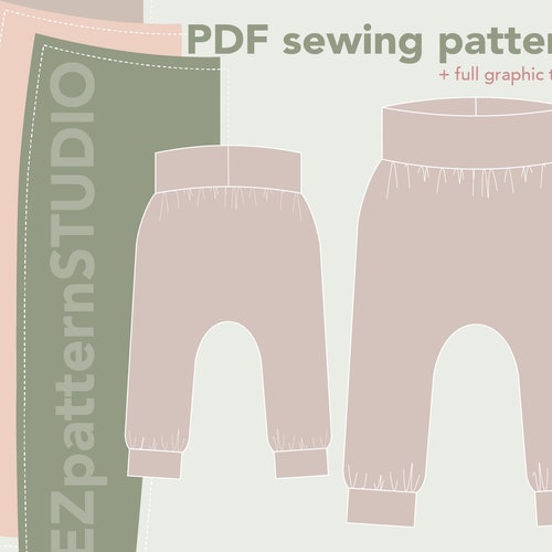 Easy Harem Pants PDF Sewing Pattern for Kids/ Sizes: 4-9 Yo / - Etsy